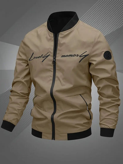 Men's Zip-Up Polyester Bomber Jacket Baseball Collar - Variant Style 9 | Lavisa