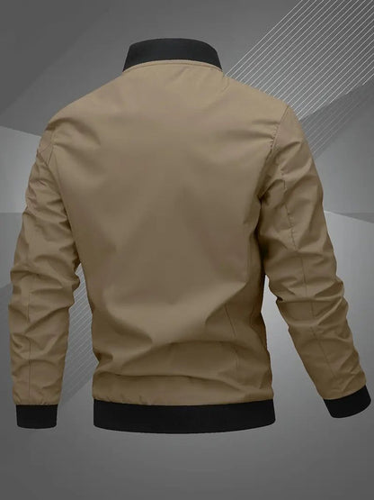 Men's Zip-Up Polyester Bomber Jacket Baseball Collar - Variant Style 10 | Lavisa