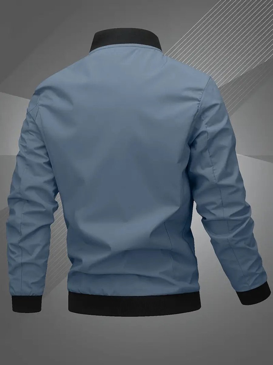 Men's Zip-Up Polyester Bomber Jacket Baseball Collar - Variant Style 8 | Lavisa