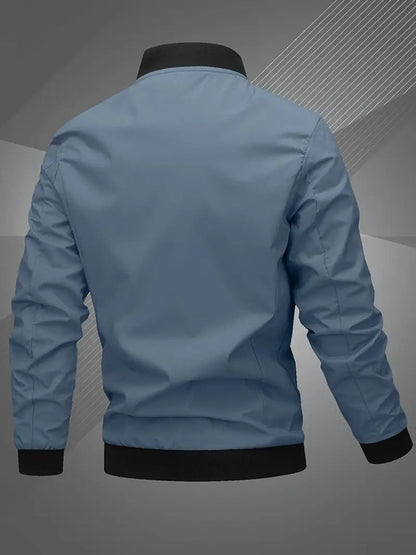 Men's Zip-Up Polyester Bomber Jacket Baseball Collar - Variant Style 8 | Lavisa