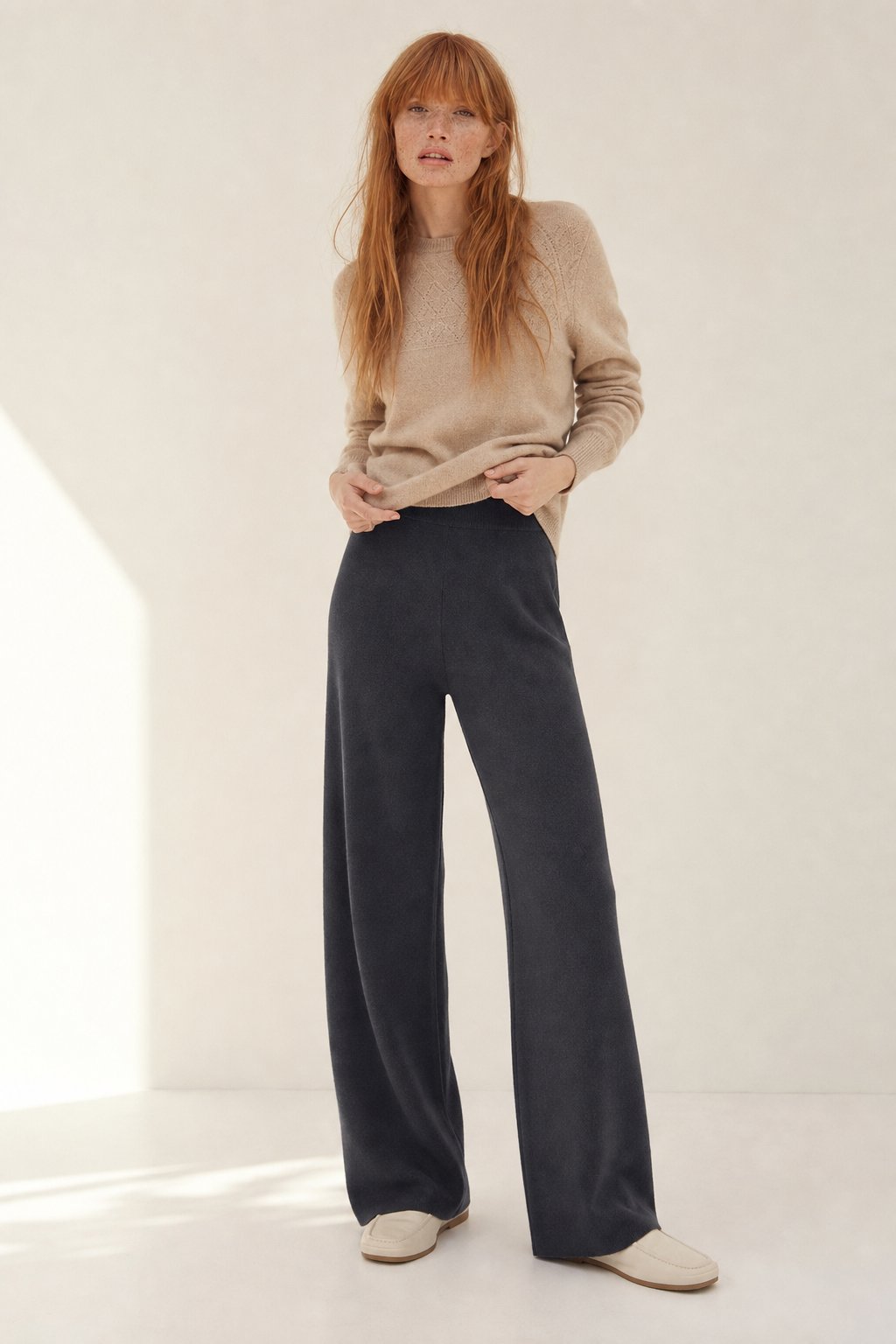 Lavisa - Wide Leg Merino Wool Lounge Sweatpants