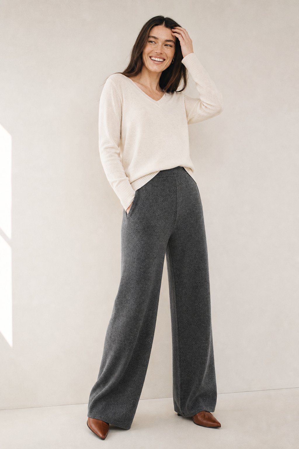Lavisa - Wide Leg Merino Wool Lounge Sweatpants