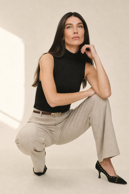 Lavisa - Tailored High Waisted Wide Leg Wool Blend Trousers