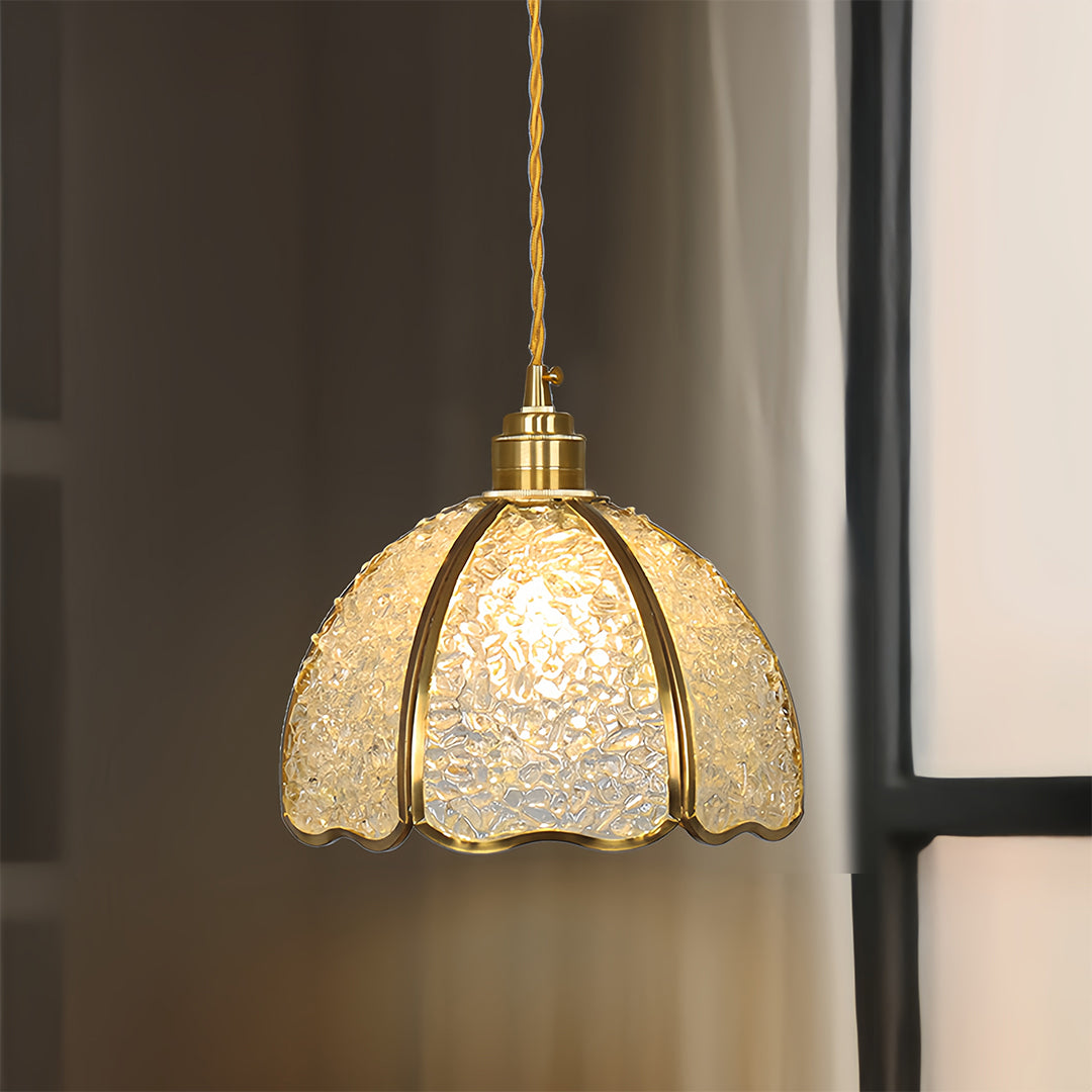 Lavisa - Small Crystal Dome Pendant Light Dimmable Copper Fixture