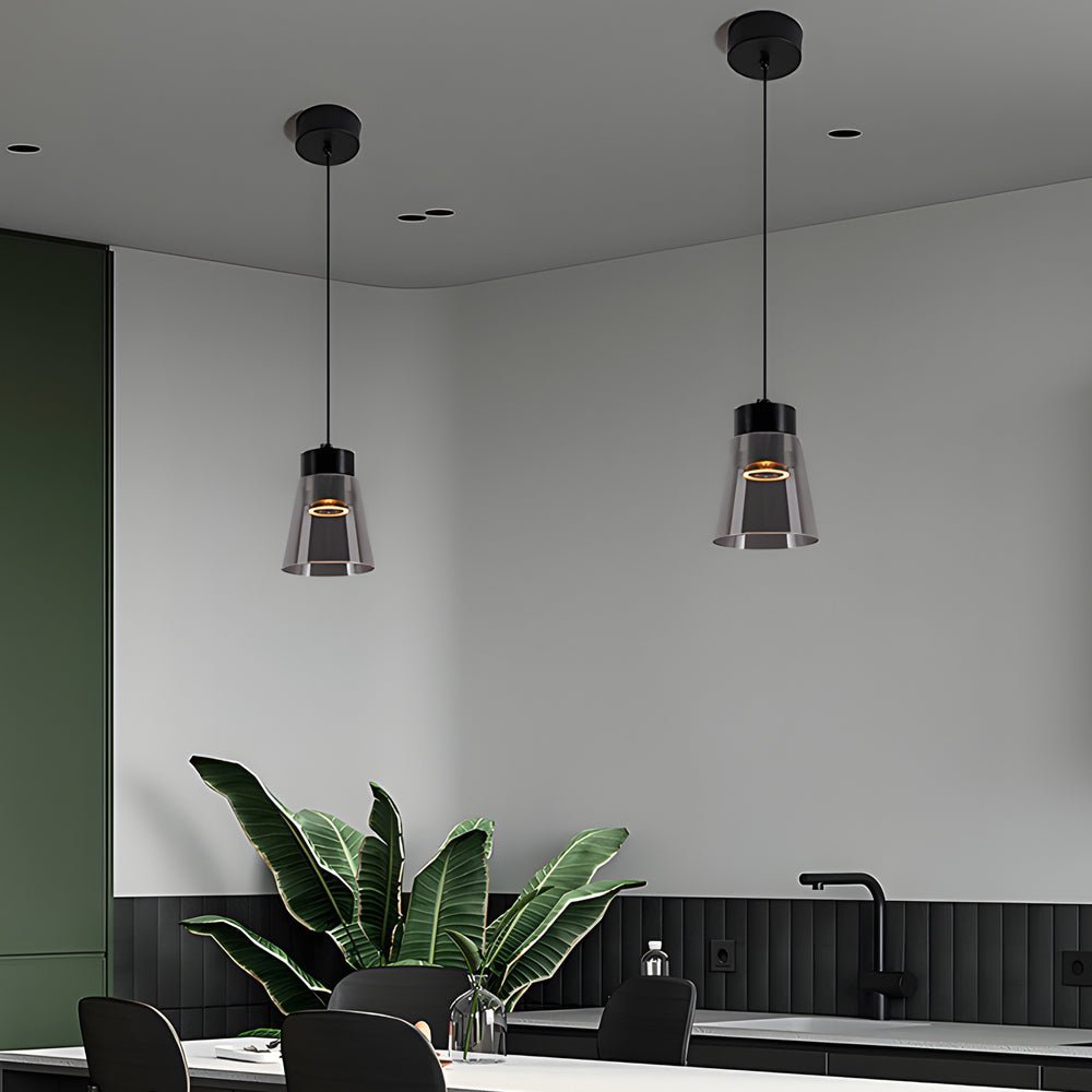 Lavisa - Smoke Gray Glass COB Pendant Light