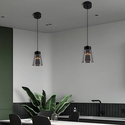 Lavisa - Smoke Gray Glass COB Pendant Light