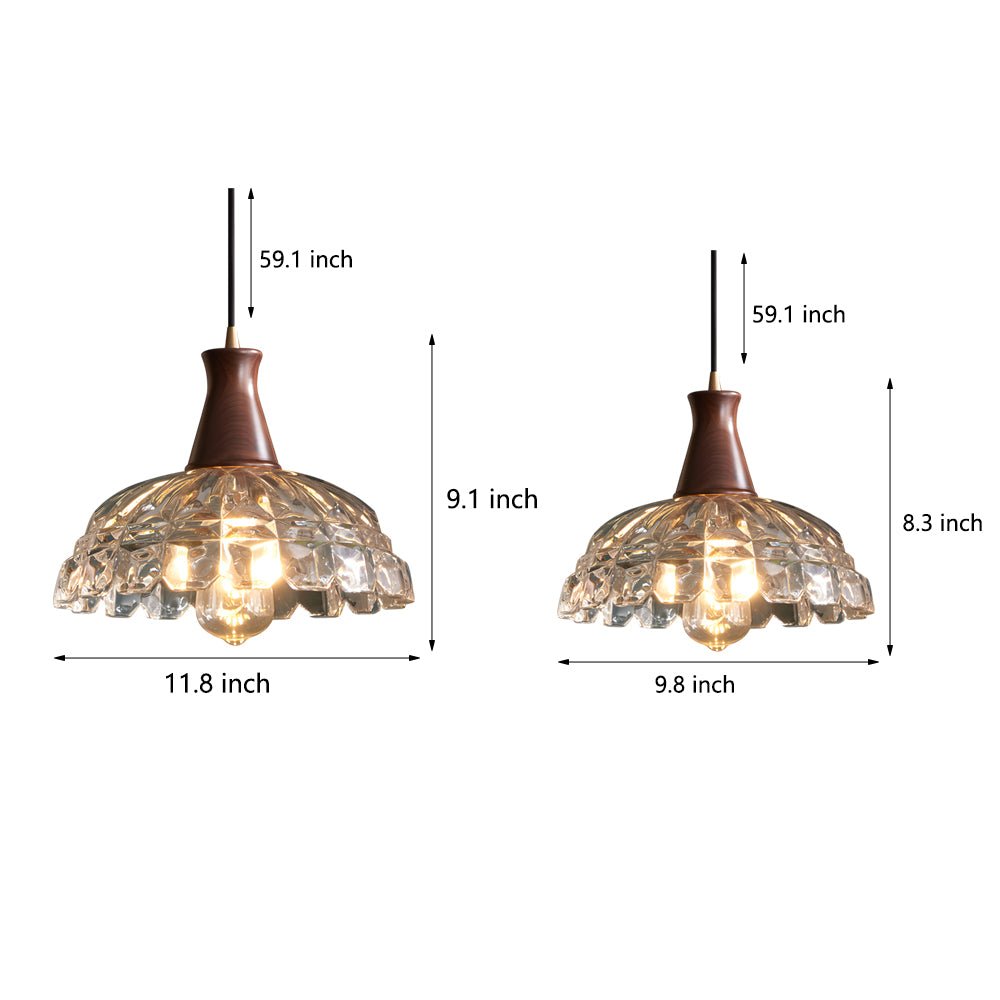 Lavisa - Blossom Glass Pendant Light With Wood