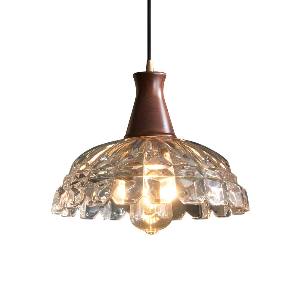 Lavisa - Blossom Glass Pendant Light With Wood