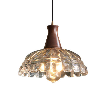 Lavisa - Blossom Glass Pendant Light With Wood