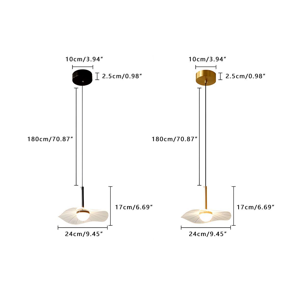 Lavisa - Modern Copper Lotus Leaf Bar LED Pendant Light