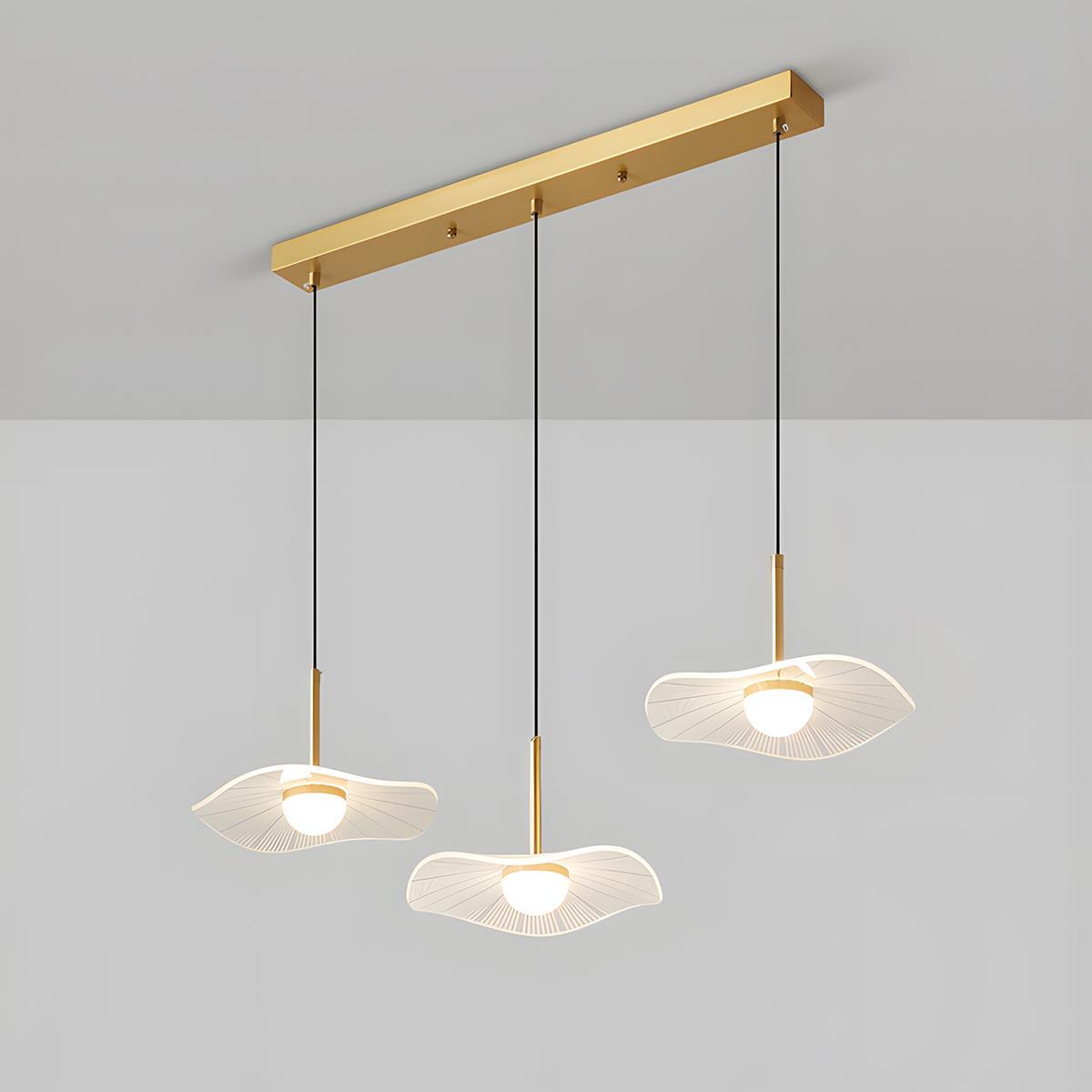 Lavisa - Modern Copper Lotus Leaf Bar LED Pendant Light