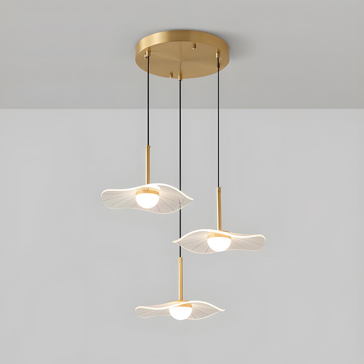 Lavisa - Modern Copper Lotus Leaf Bar LED Pendant Light