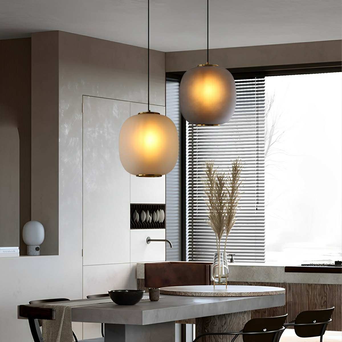 Lavisa - Modern Globe Glass Lantern LED Pendant Light
