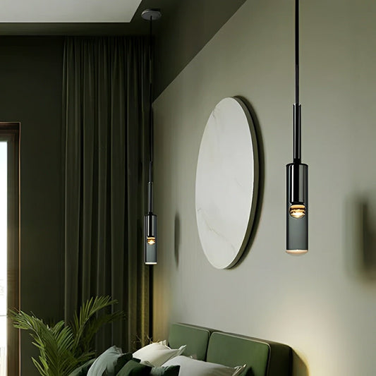 Lavisa - Cylindrical Glass and Copper LED Pendant Light