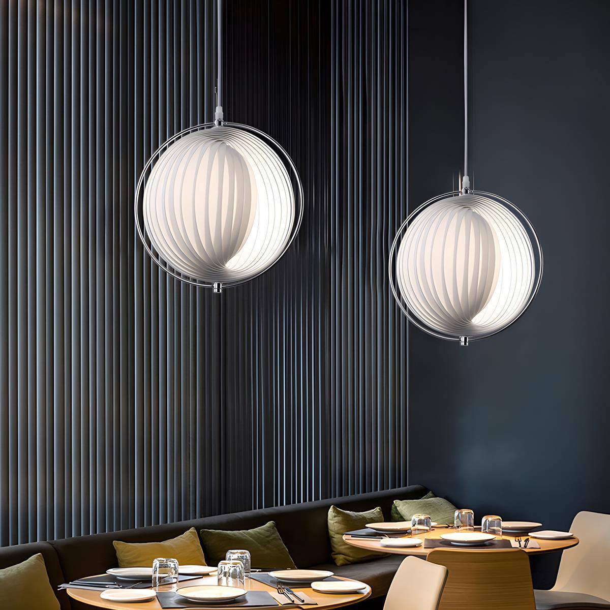 Lavisa - Modern Pleated Blinds Globe LED Pendant Light