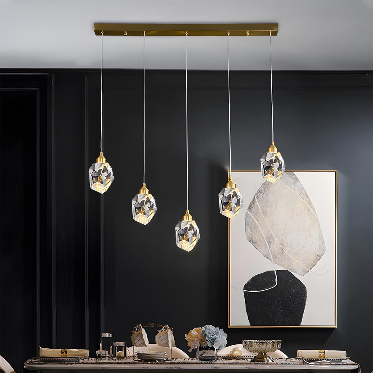 Lavisa - Luxury Brass and Crystal Pendant Light with Dimmable LED