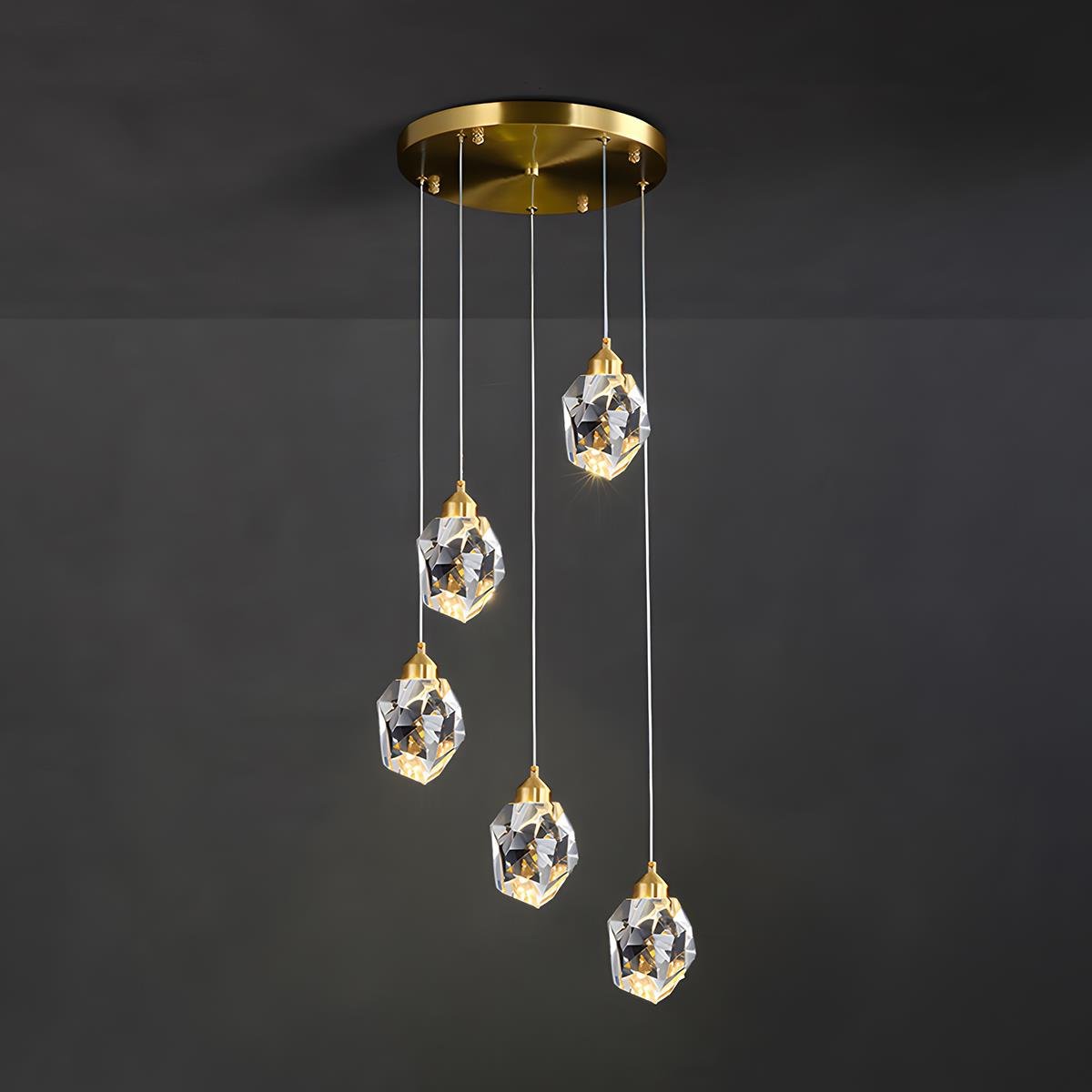 Lavisa - Luxury Brass and Crystal Pendant Light with Dimmable LED