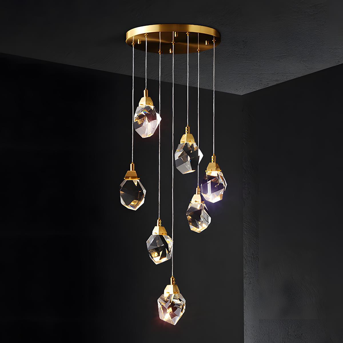 Lavisa - Luxury Brass and Crystal Pendant Light with Dimmable LED