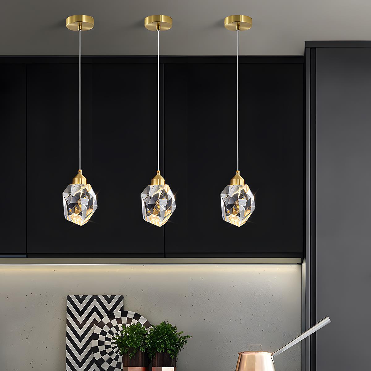 Lavisa - Luxury Brass and Crystal Pendant Light with Dimmable LED