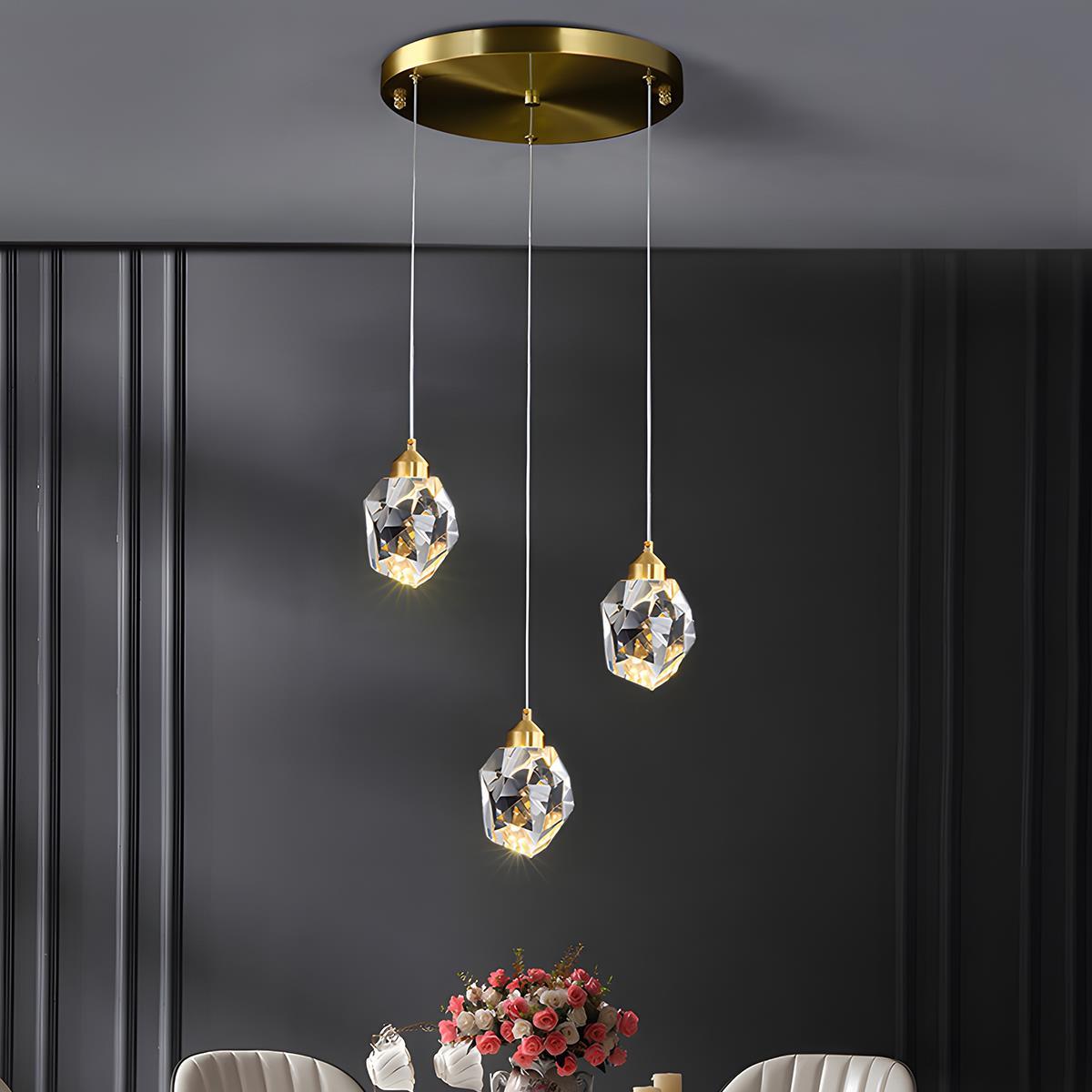 Lavisa - Luxury Brass and Crystal Pendant Light with Dimmable LED
