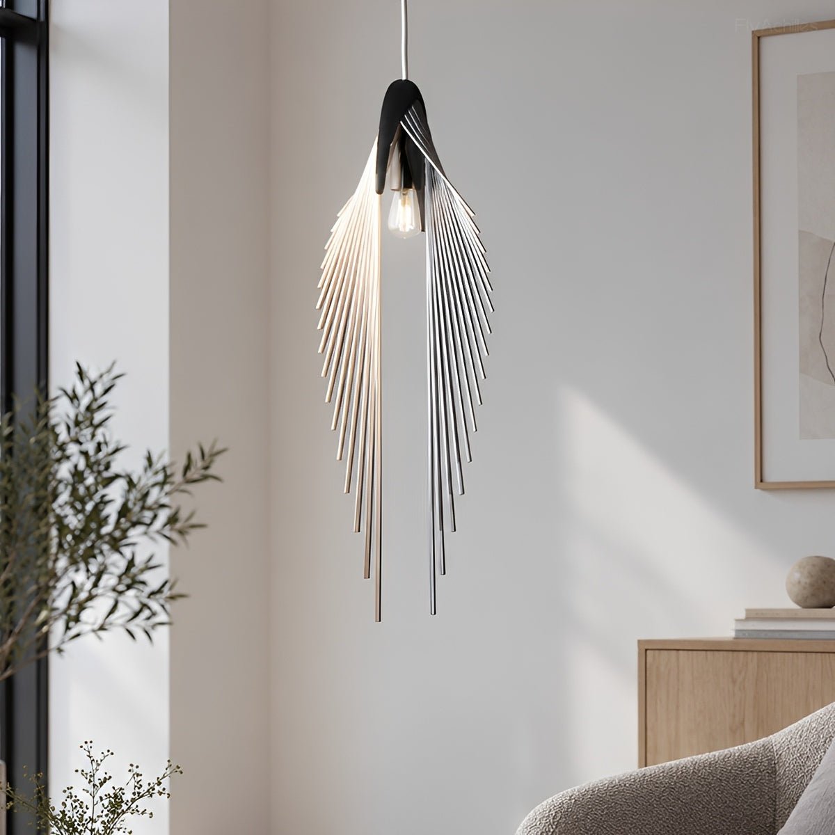 Lavisa - Modern Luxury Sculptural Feather LED Pendant Light