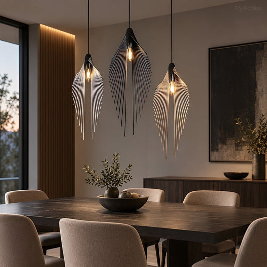 Lavisa - Modern Luxury Sculptural Feather LED Pendant Light