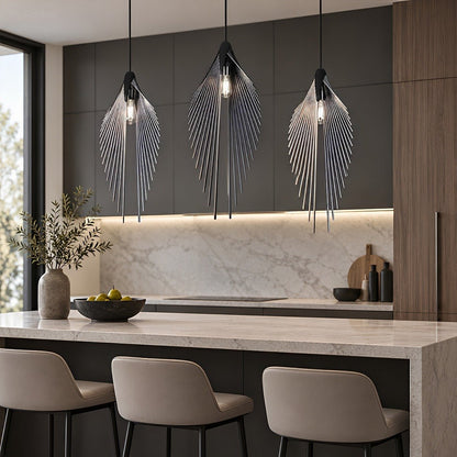 Lavisa - Modern Luxury Sculptural Feather LED Pendant Light