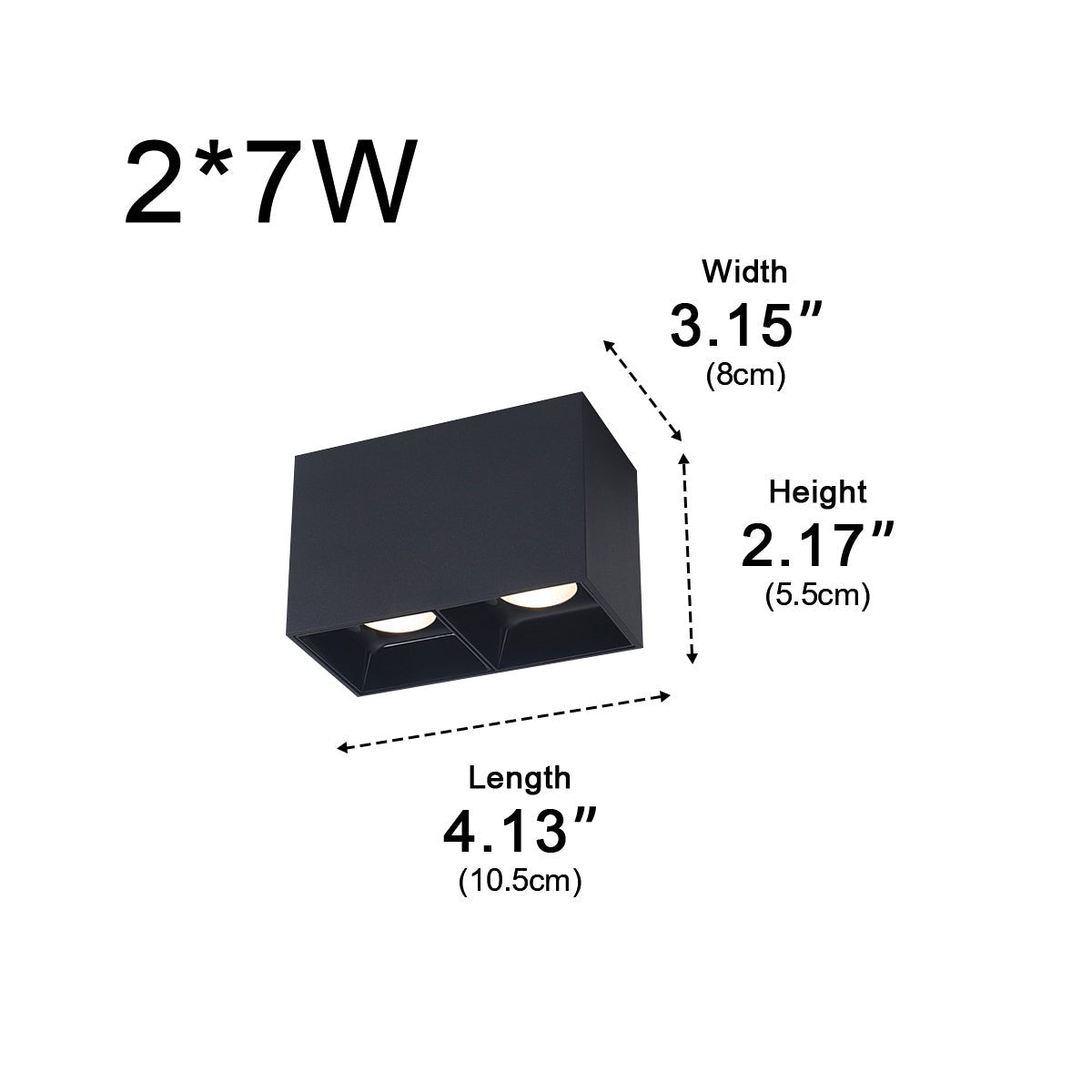 Lavisa - Modern Minimalist Aluminum Square COB Ceiling Spot Light