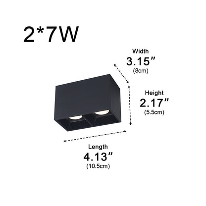 Lavisa - Modern Minimalist Aluminum Square COB Ceiling Spot Light