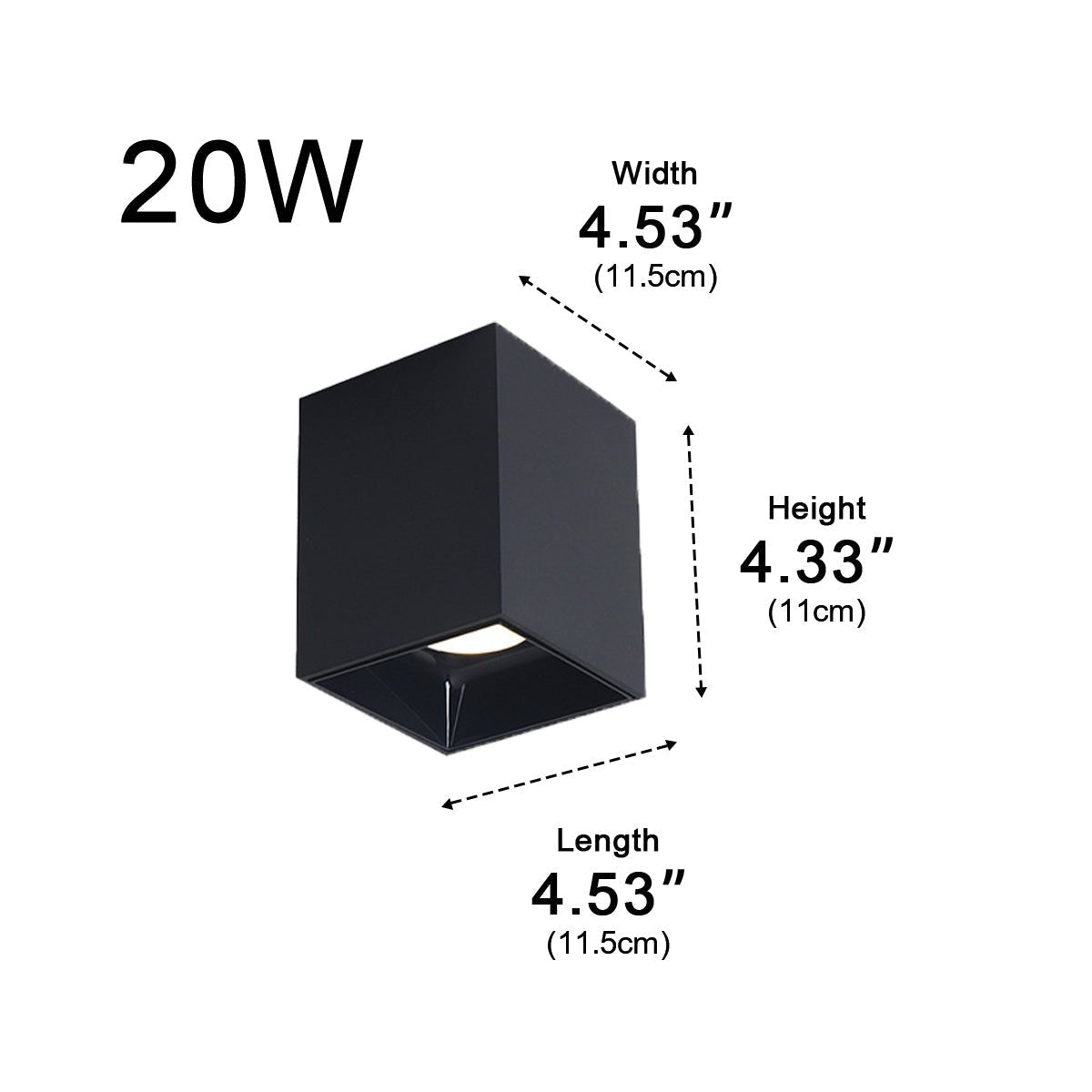 Lavisa - Modern Minimalist Aluminum Square COB Ceiling Spot Light