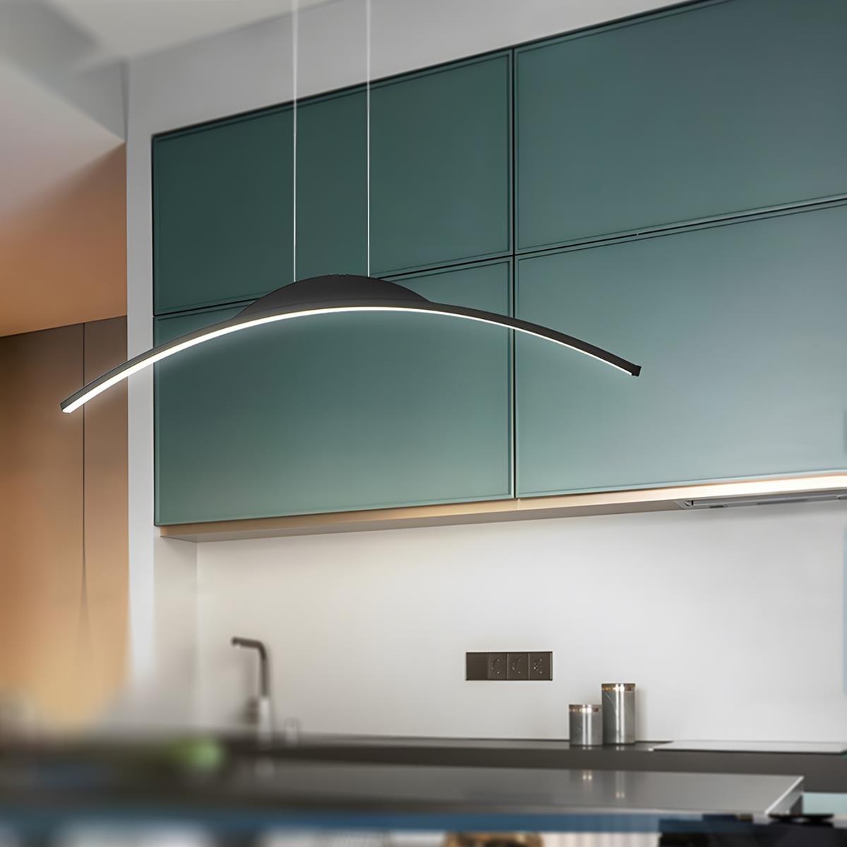 Lavisa - Modern Minimalist Arc Arch LED Strip Pendant Light