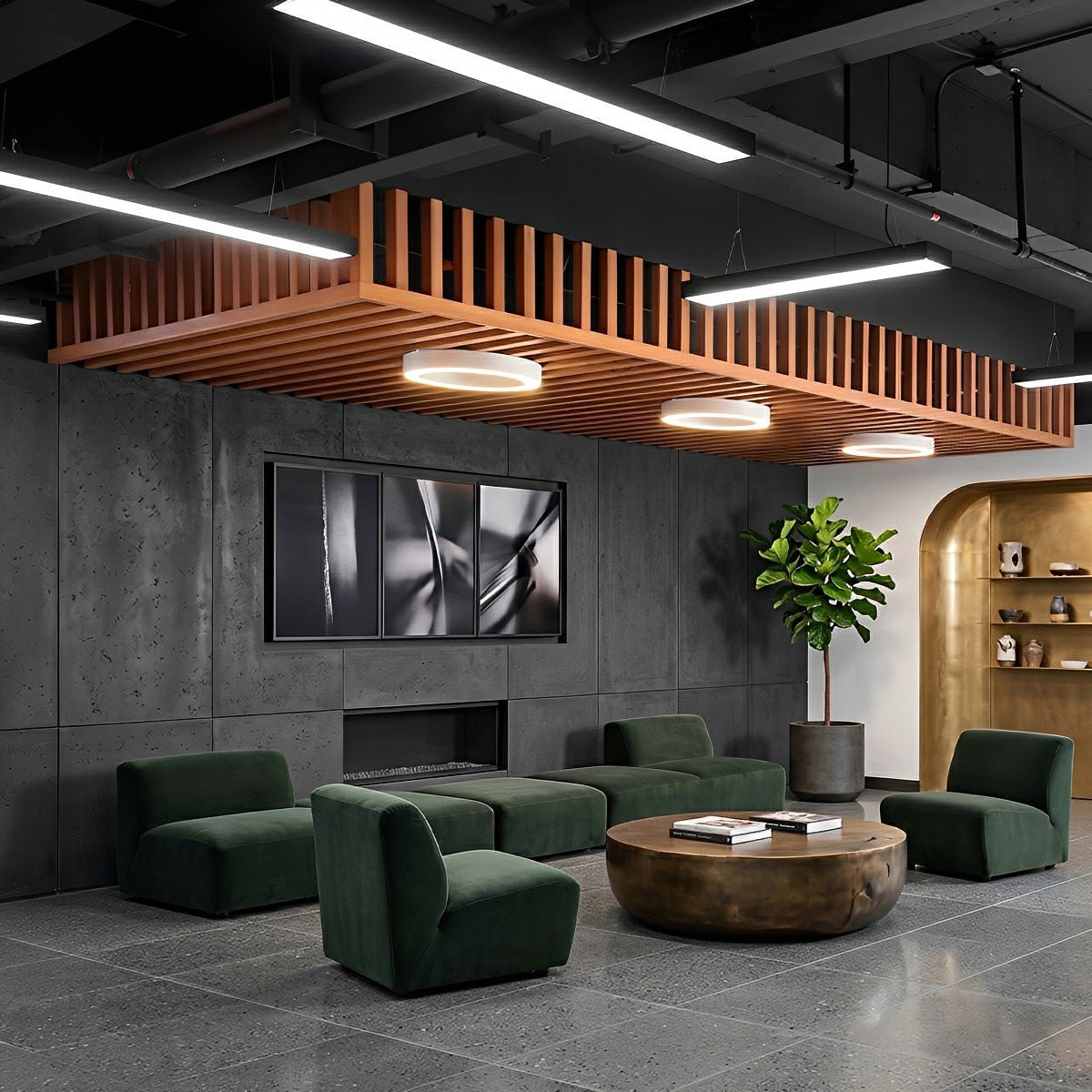 Lavisa - Minimalist Black LED Linear Pendant Light Set