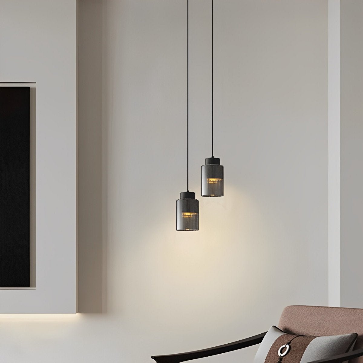 Lavisa - Minimalist Glass Brass Bedside Pendant Light