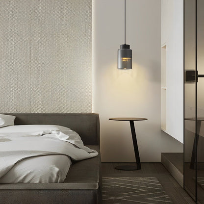 Lavisa - Minimalist Glass Brass Bedside Pendant Light