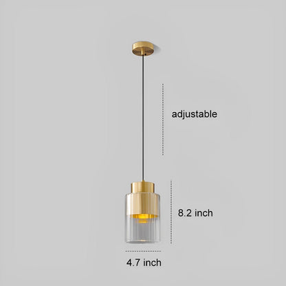 Lavisa - Minimalist Glass Brass Bedside Pendant Light