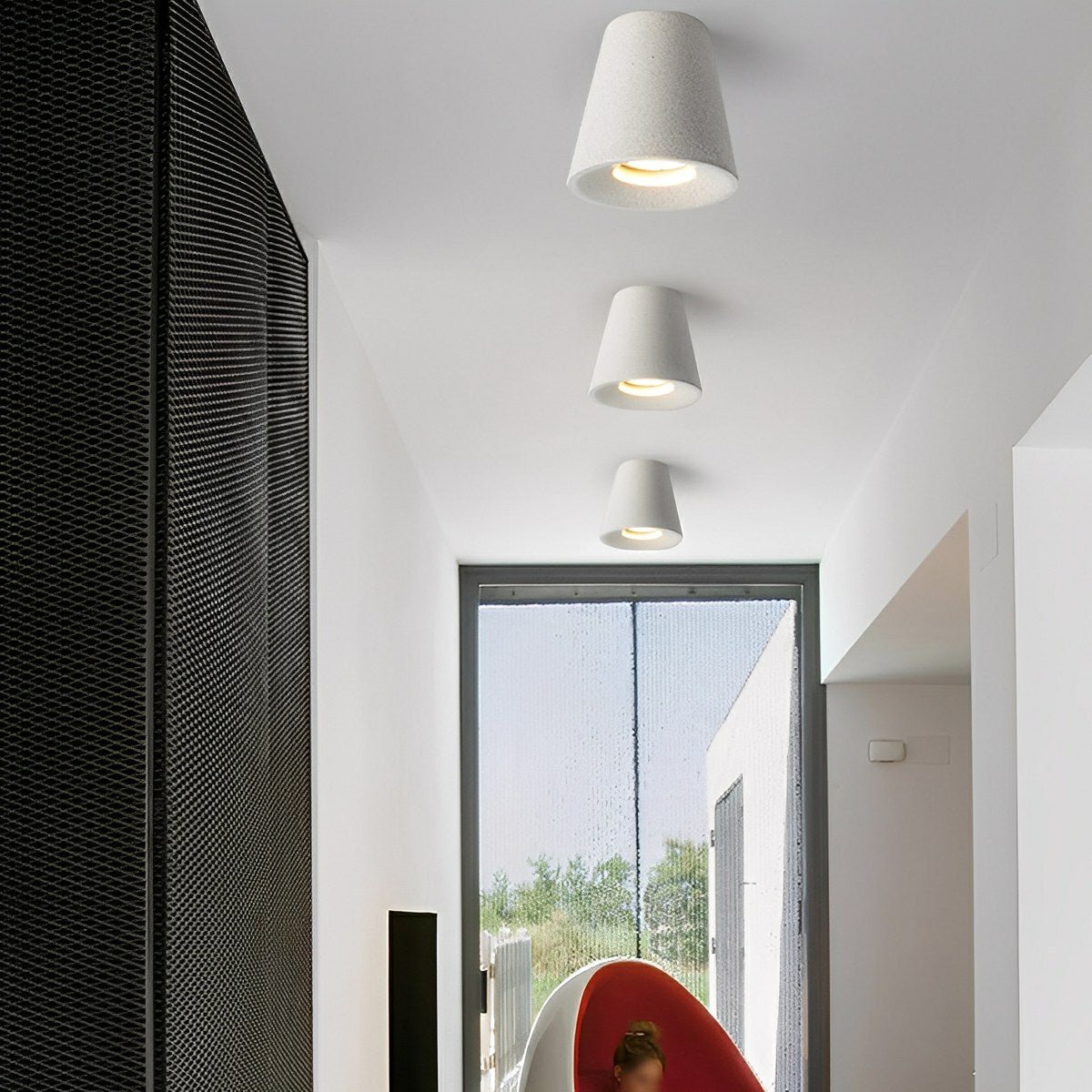 Lavisa - Modern Minimalist Cone Concrete LED Ceiling Light