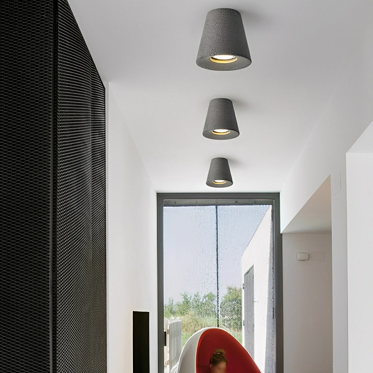 Lavisa - Modern Minimalist Cone Concrete LED Ceiling Light