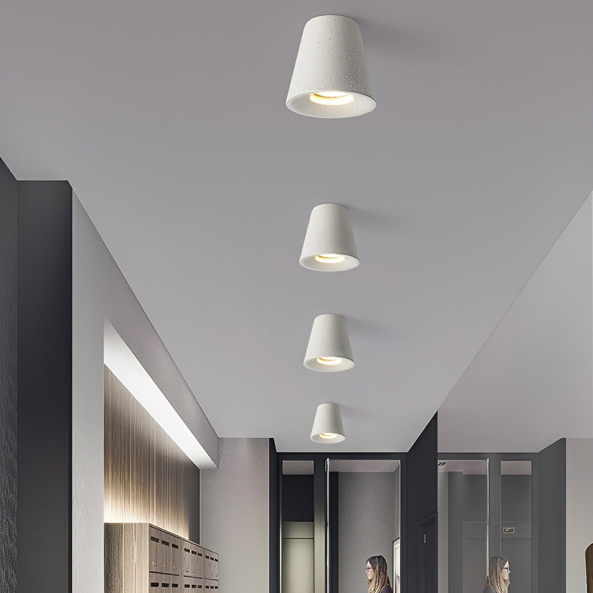 Lavisa - Modern Minimalist Cone Concrete LED Ceiling Light