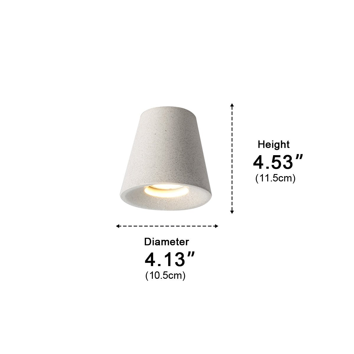 Lavisa - Modern Minimalist Cone Concrete LED Ceiling Light