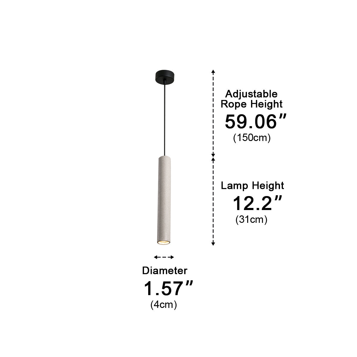 Lavisa - Modern Cylinder Concrete LED Pendant Light