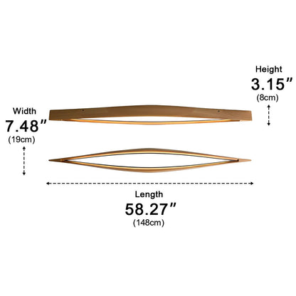 Lavisa - Modern Diamond Wood LED Strip Ceiling Light