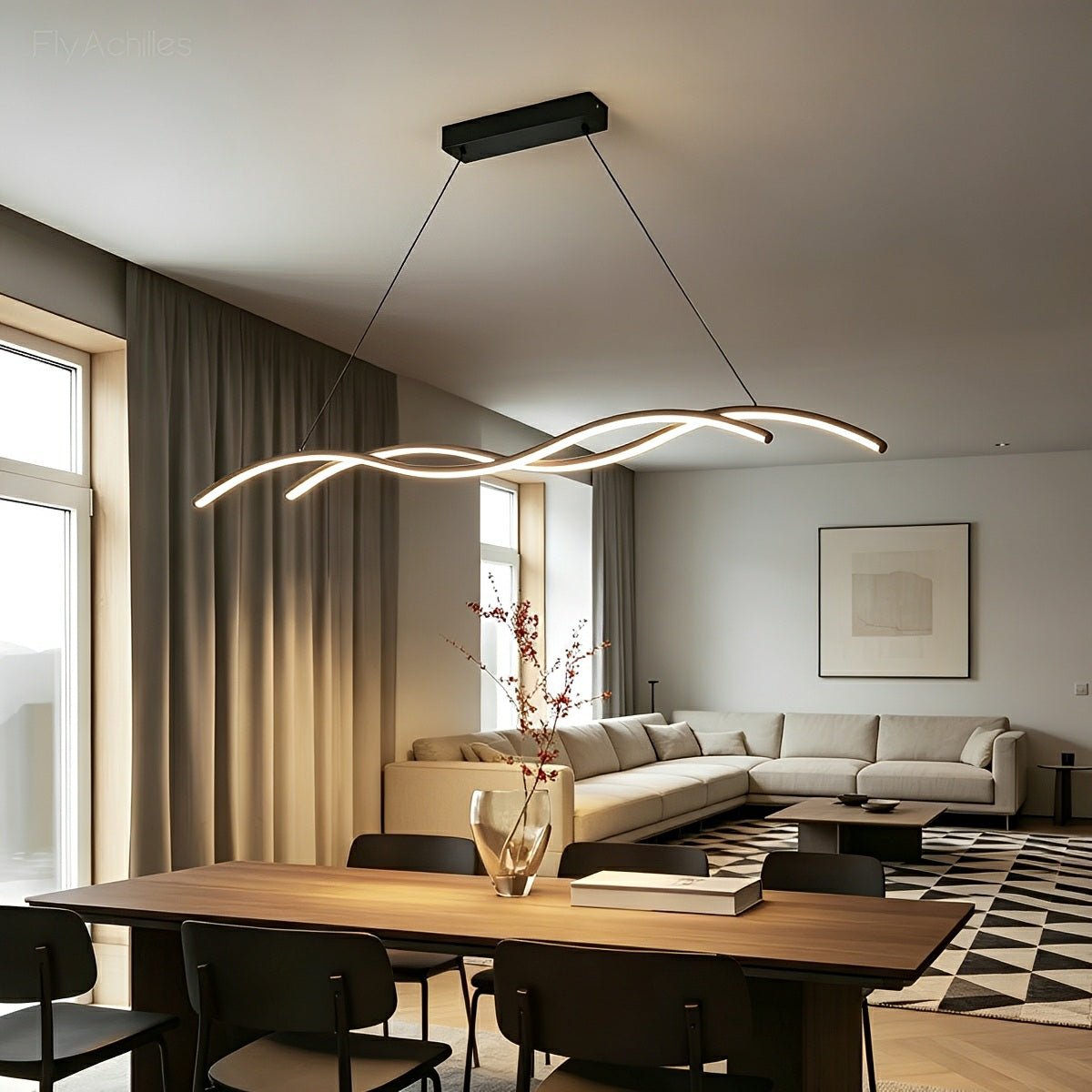 Lavisa - Modern Minimalist Double Wave LED Pendant Light