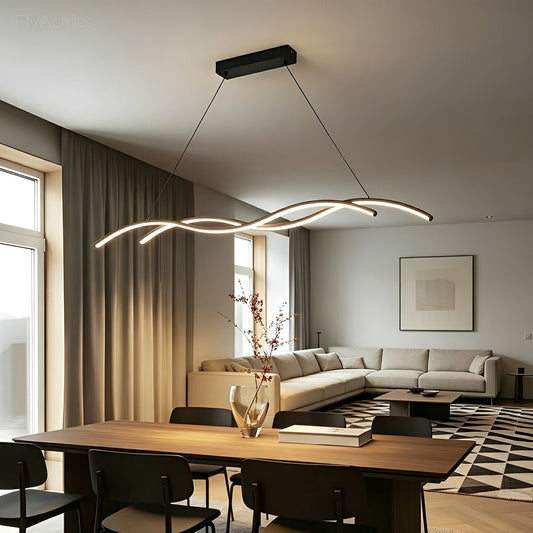 Lavisa - Modern Minimalist Double Wave LED Pendant Light
