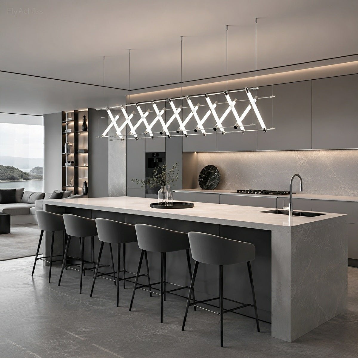 Lavisa - Modern Minimalist Fishbone Light Combination Bar Chandelier