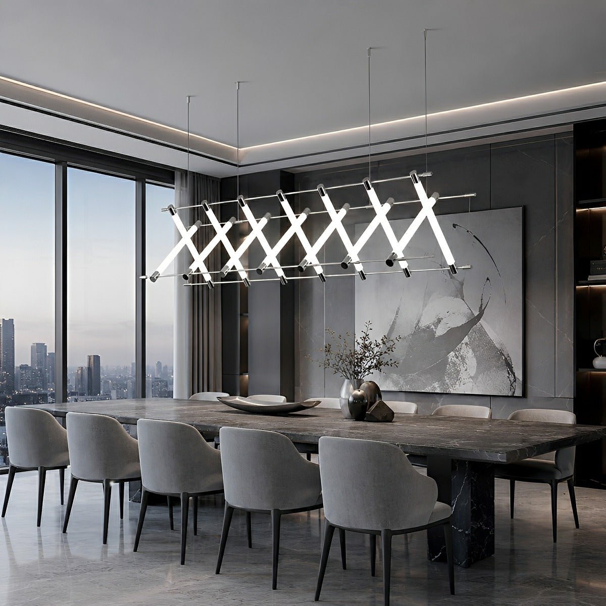 Lavisa - Modern Minimalist Fishbone Light Combination Bar Chandelier