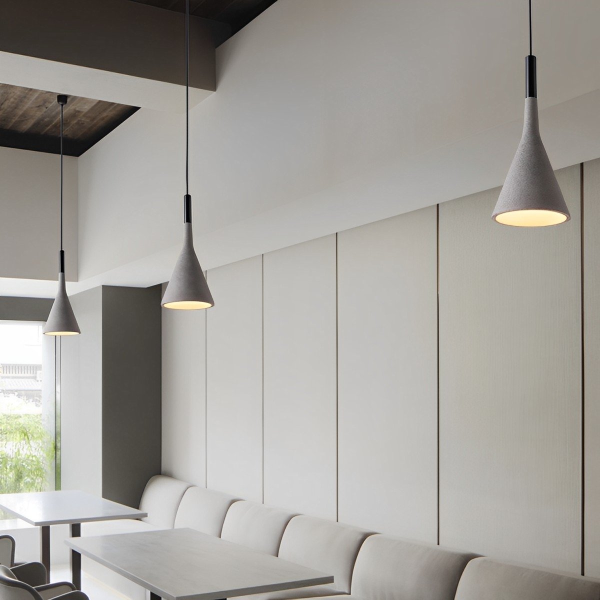 Lavisa - Modern Minimalist LED Pendant Light Bell-Shaped Cement Hanging Lamp