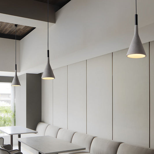 Lavisa - Modern Minimalist LED Pendant Light Bell-Shaped Cement Hanging Lamp