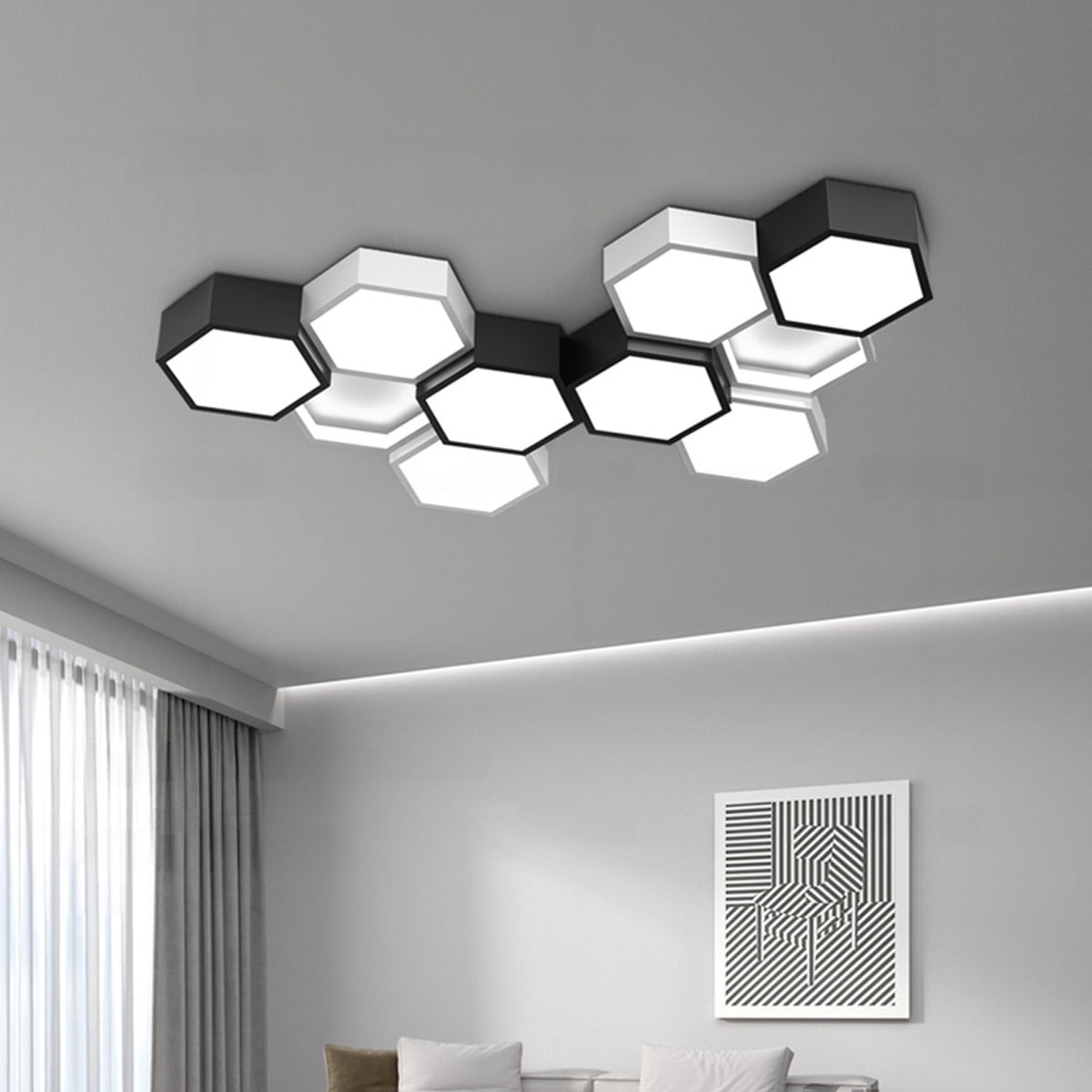 Lavisa - Geometric Hexagon LED Ceiling Light Modern Indoor Fixture