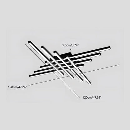 Lavisa - Modern Minimalist Geometric Long Strip LED Ceiling Light