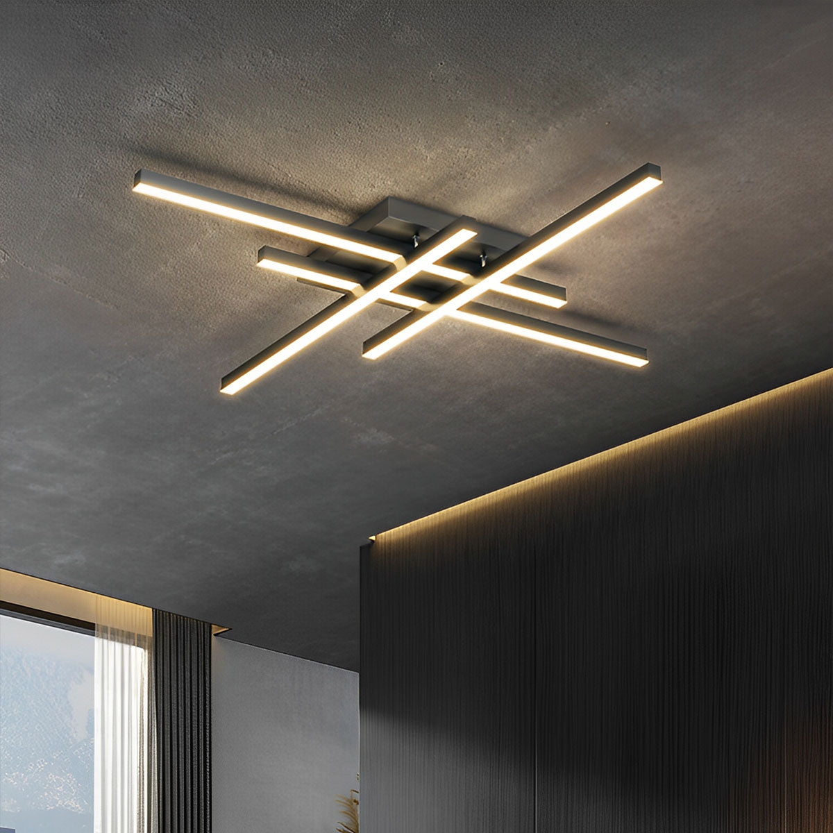 Lavisa - Modern Minimalist Geometric Long Strip LED Ceiling Light